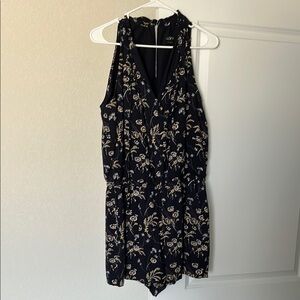 Blue Floral Women's Romper, Loft, Size Medium